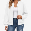 Nina  - Textured Zip Up Bomber Jacket