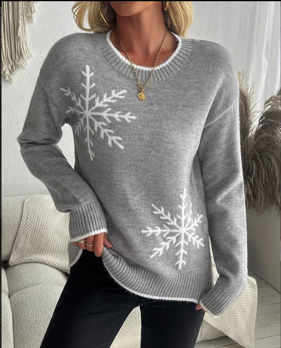 Nerina – Snowflake Knit Christmas Sweater
