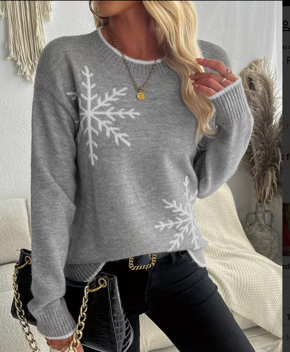 Nerina – Snowflake Knit Christmas Sweater