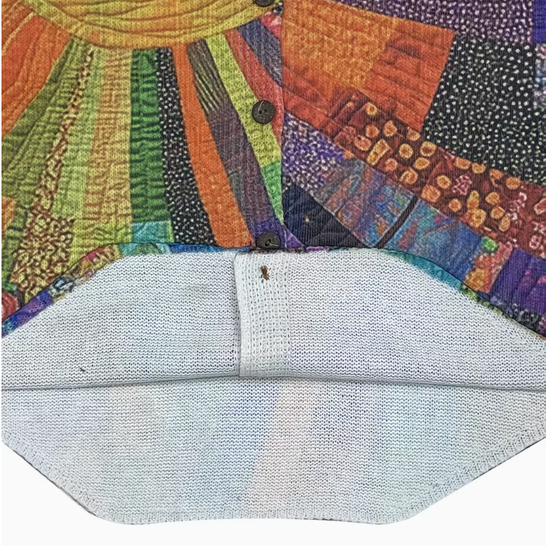 Calista – Rainbow Sunburst Turtleneck Cardigan