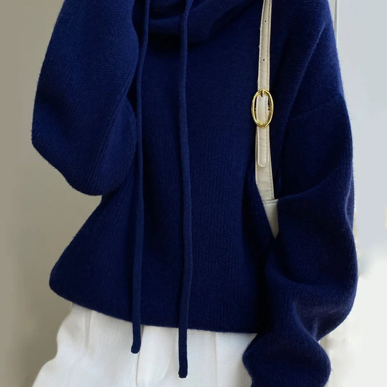 Serena Collection | Women's Oversized Hooded Jumper with Turtleneck for Cozy Warmth 4