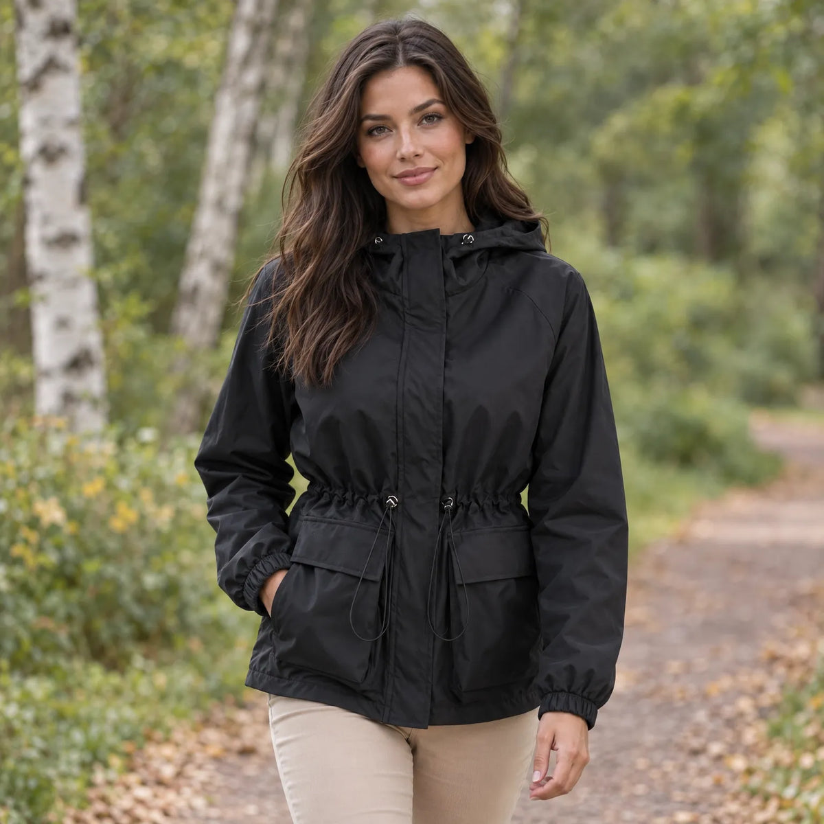 Sonja  - Hooded Windbreaker Rain Jacket