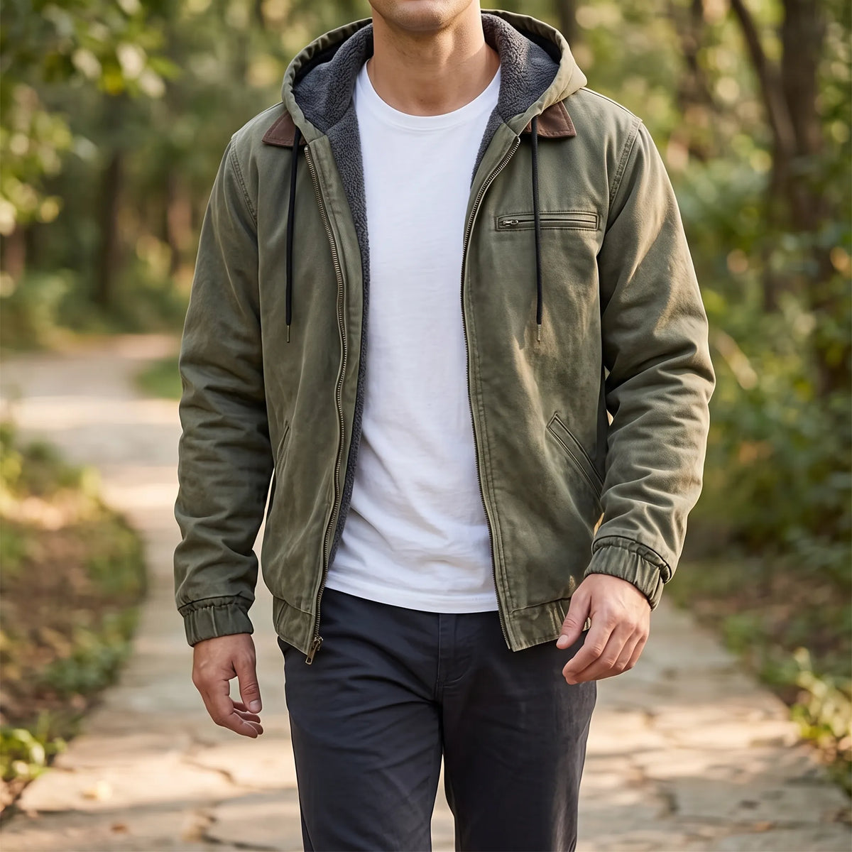 Timothy  - Men's Casual Hooded Zip Jacket
