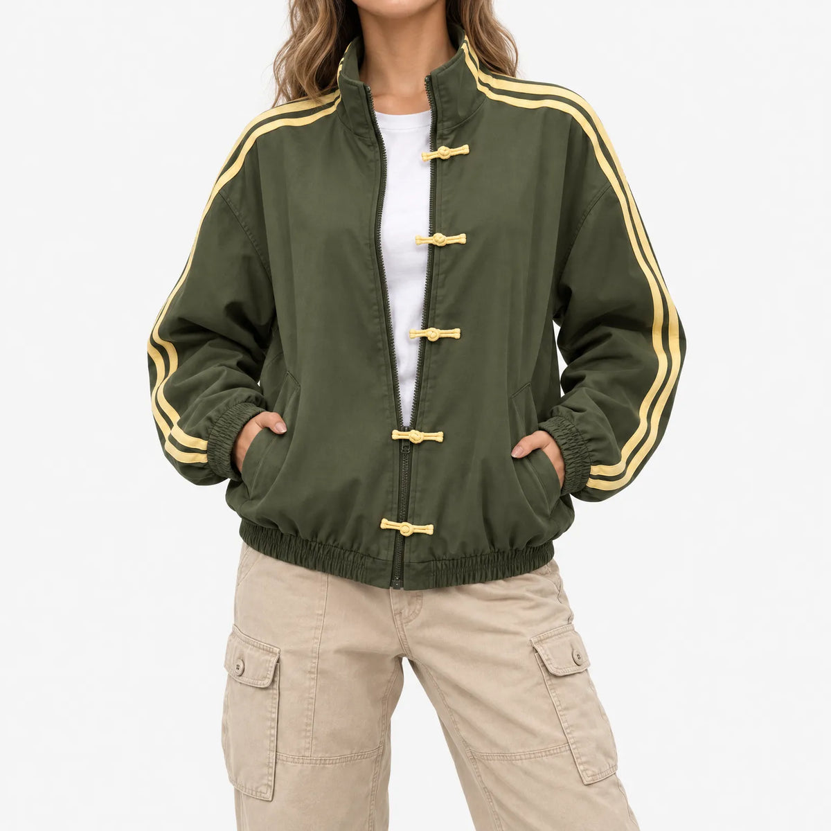 Toni  - Oversized Women's Striped Track Jacket