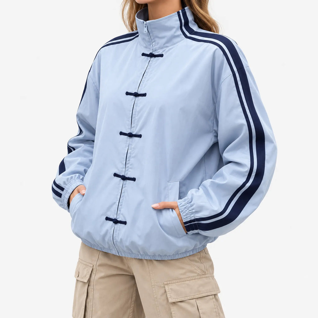 Toni  - Oversized Women's Striped Track Jacket