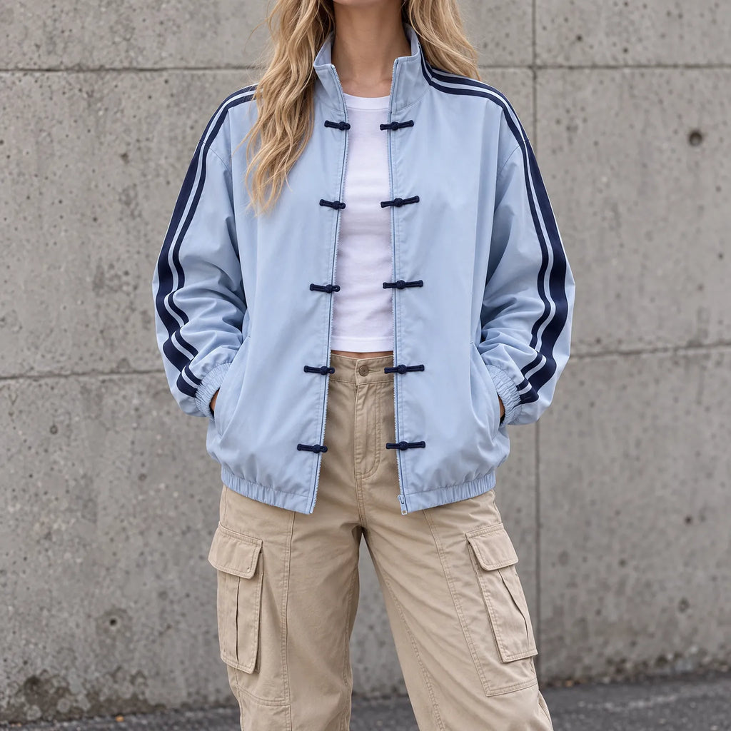 Toni  - Oversized Women's Striped Track Jacket