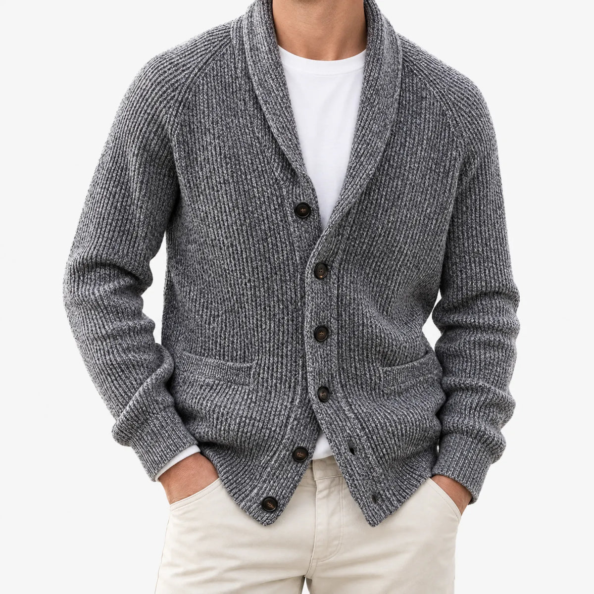 Trevor  - Button Front Knit Cardigan Sweater