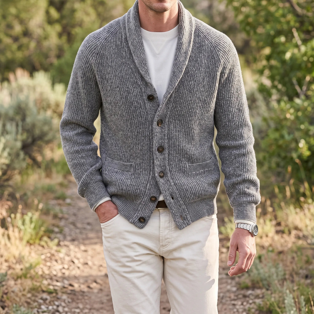 Trevor  - Button Front Knit Cardigan Sweater