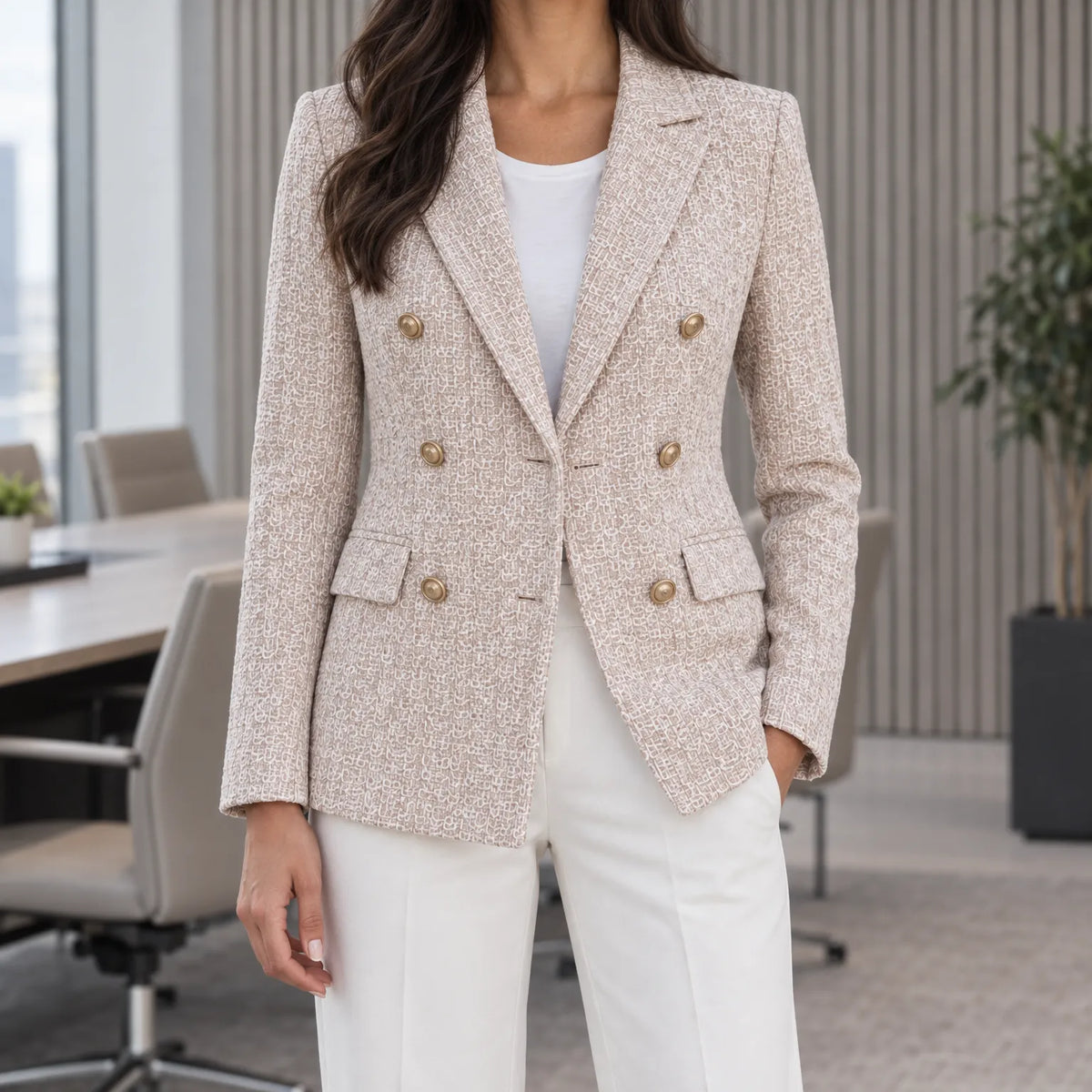 Veronica  - Tailored Double Breasted Woven Blazer