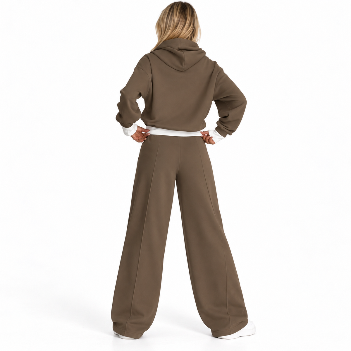 Veyra - Relaxed Layered Hoodie and Wide Leg Pants Set