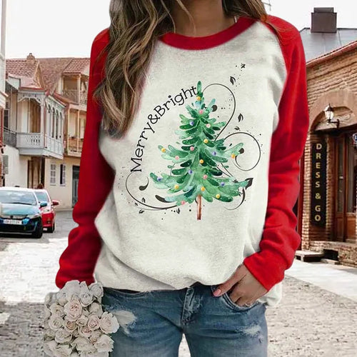 Women's Cotton Blend Christmas Sweatshirt | Soft Festive Crewneck Top for Winter 1