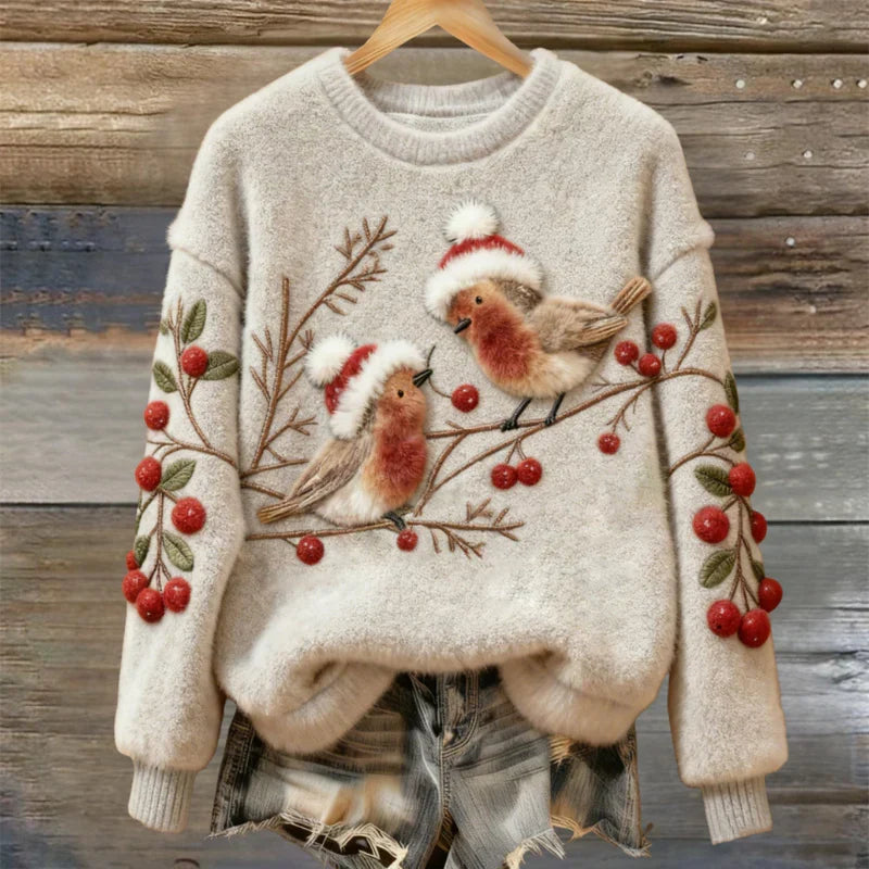 Women's Teddy Fleece Printed Jumper | Warm Oversized Casual Knit for Autumn & Winter 0