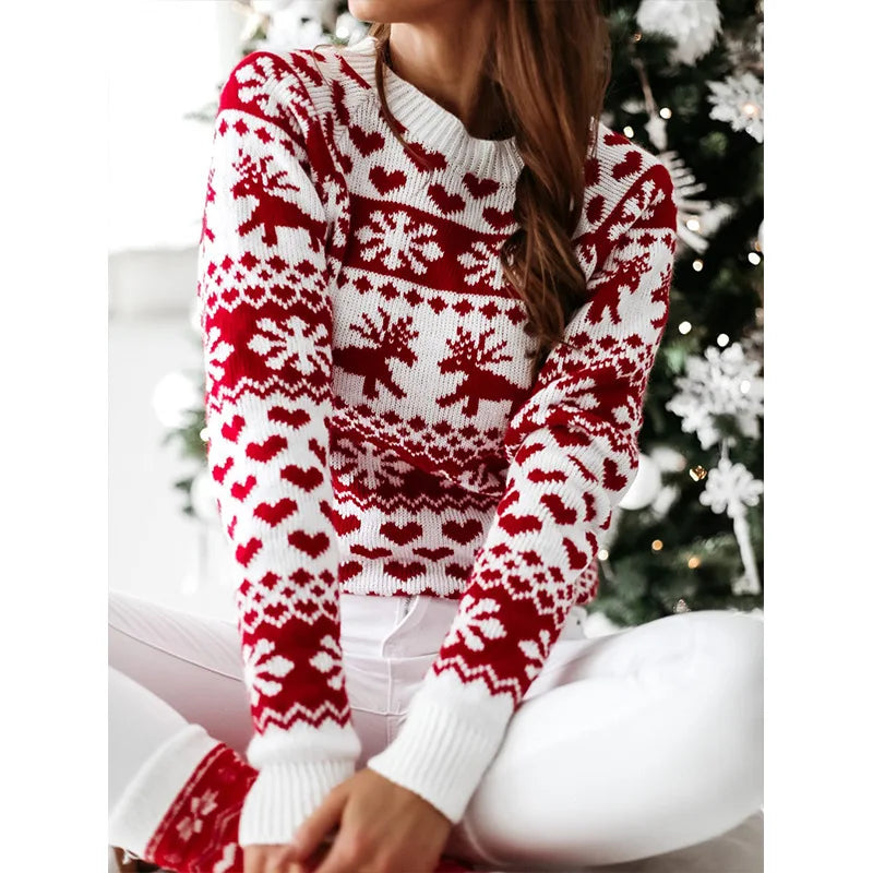 Women's Wool Blend Fair Isle Sweater | Cozy Relaxed Fit Winter Knit 2