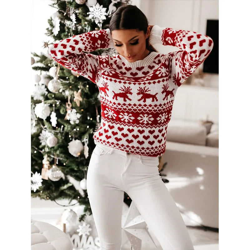 Women's Wool Blend Fair Isle Sweater | Cozy Relaxed Fit Winter Knit 4