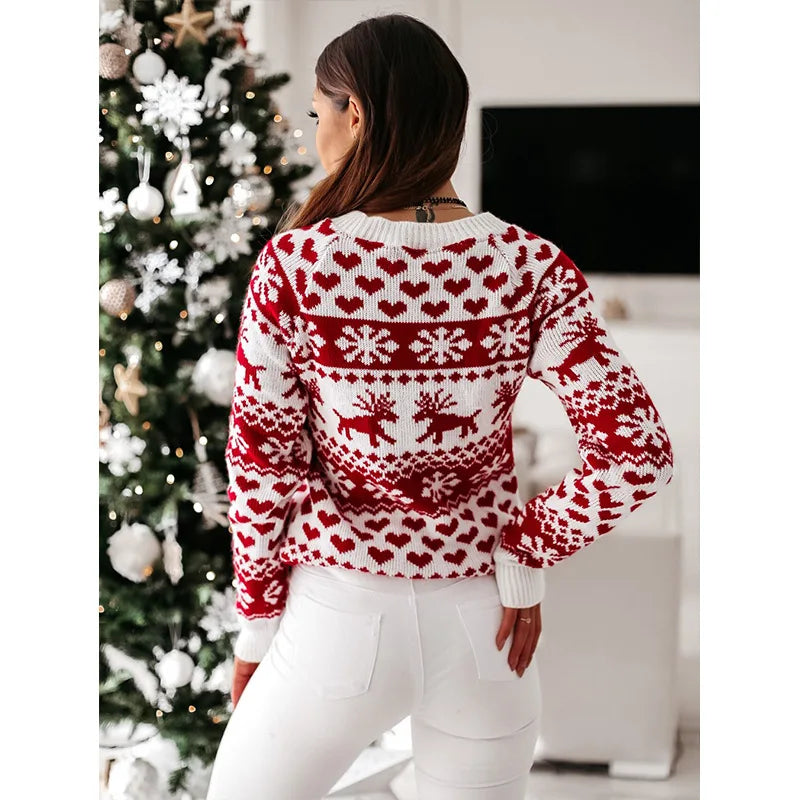Women's Wool Blend Fair Isle Sweater | Cozy Relaxed Fit Winter Knit 5