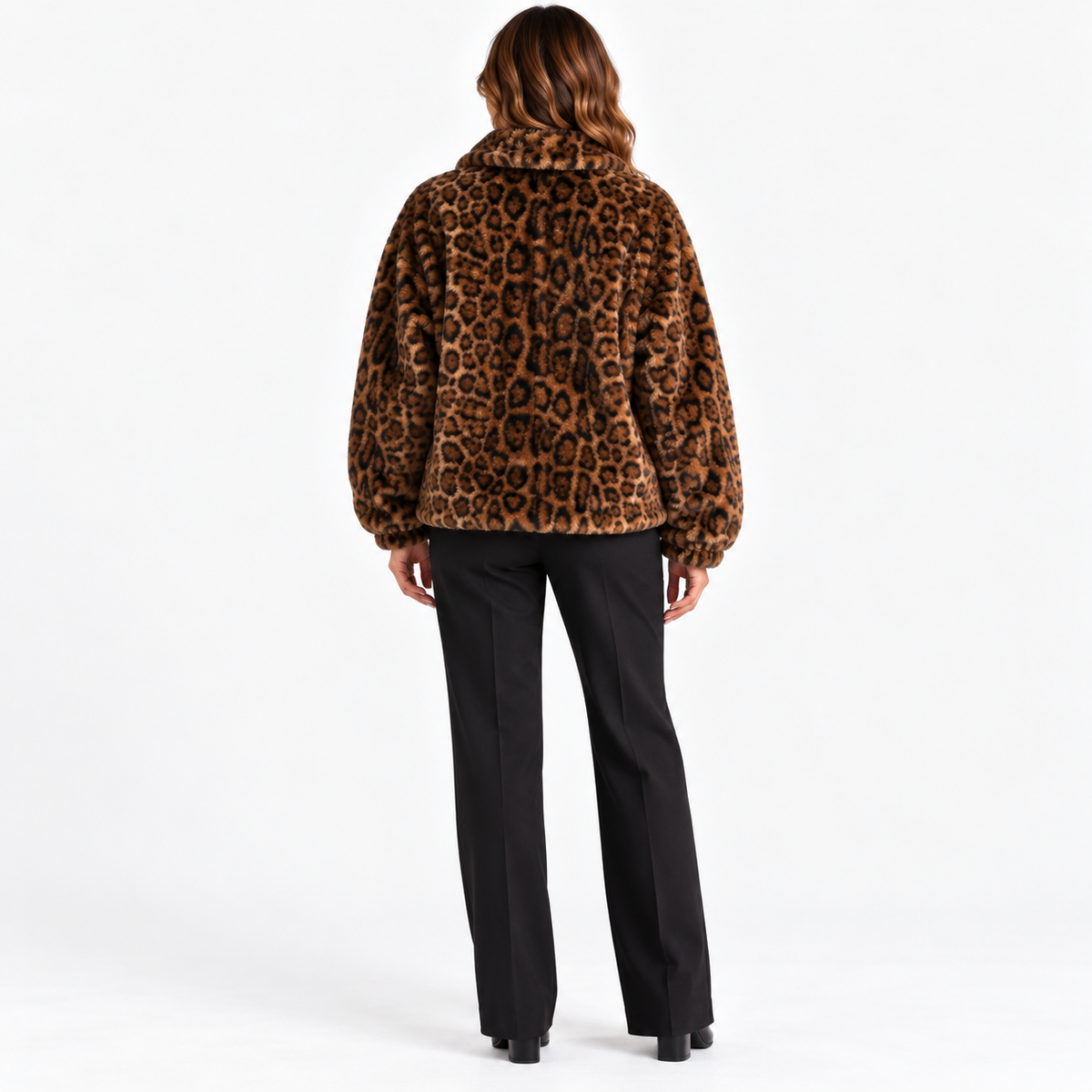 Zafira – Fluffy Leopard Print Jacket