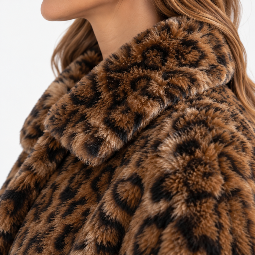 Zafira – Fluffy Leopard Print Jacket