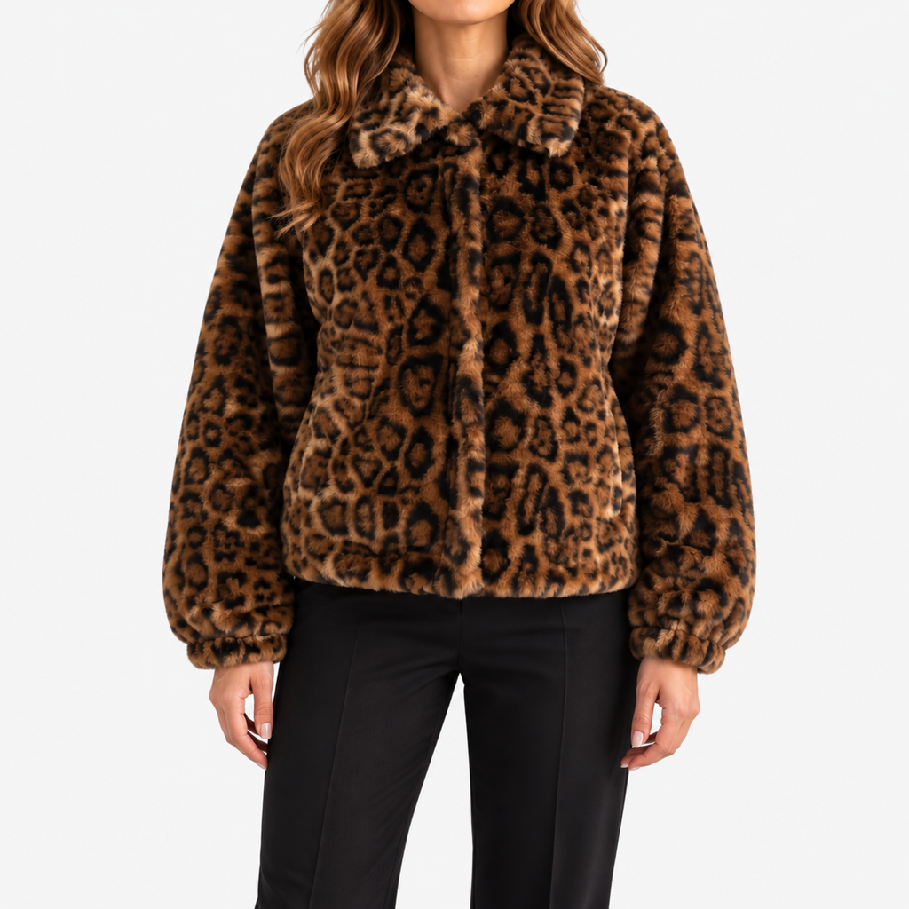 Zafira – Fluffy Leopard Print Jacket