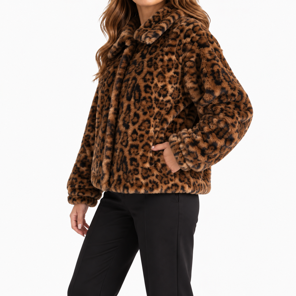 Zafira – Fluffy Leopard Print Jacket