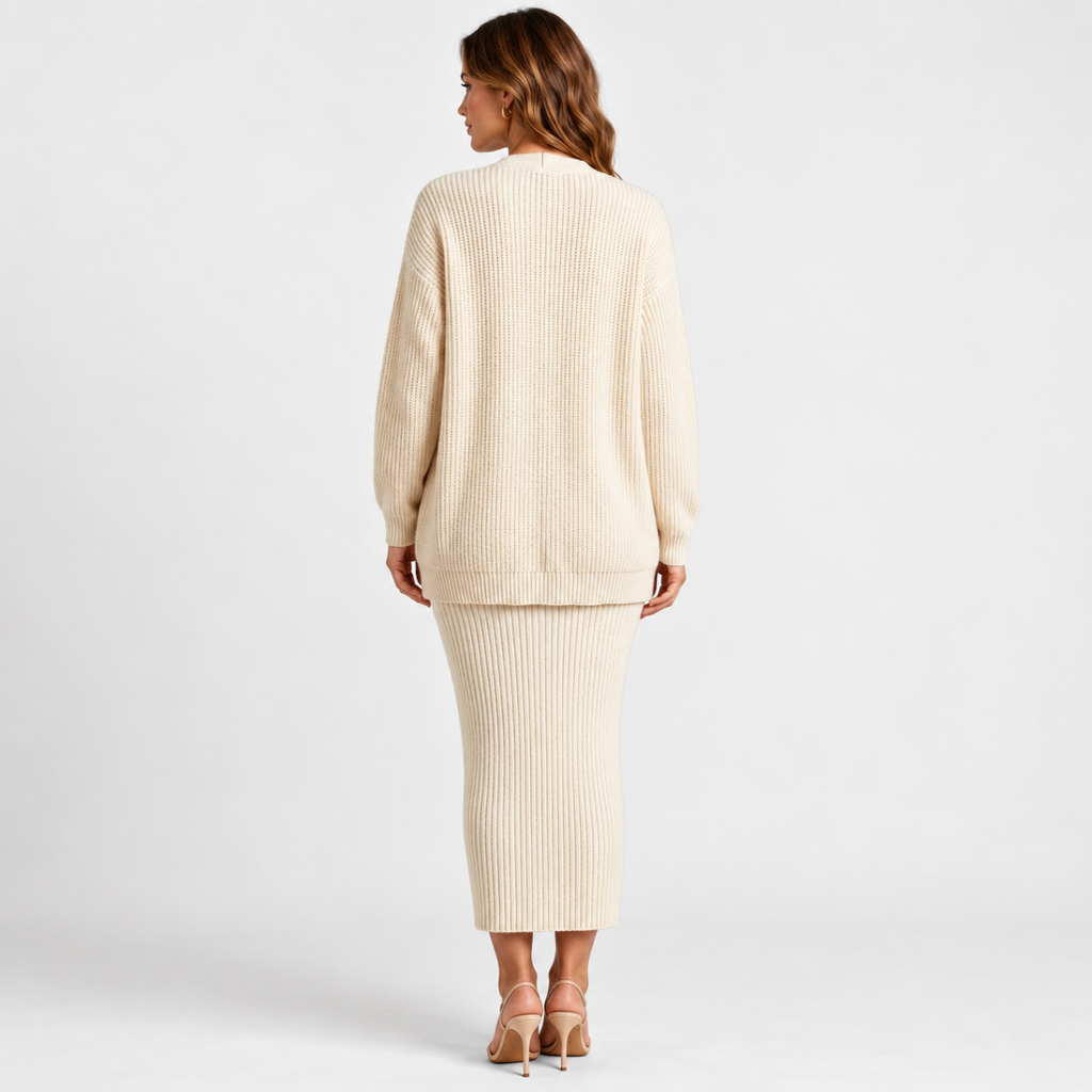 Amaris - Two Piece knitted Set Cardigan & Dress