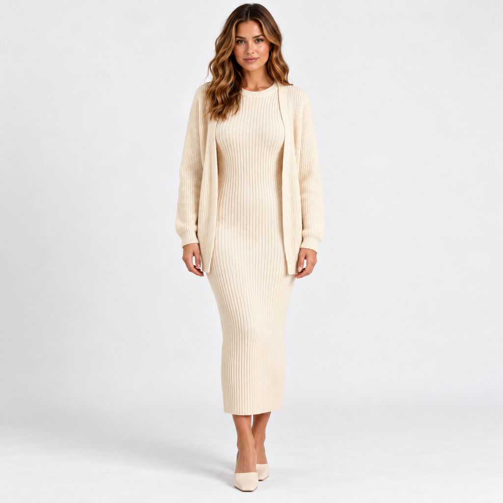 Amaris - Two Piece knitted Set Cardigan & Dress