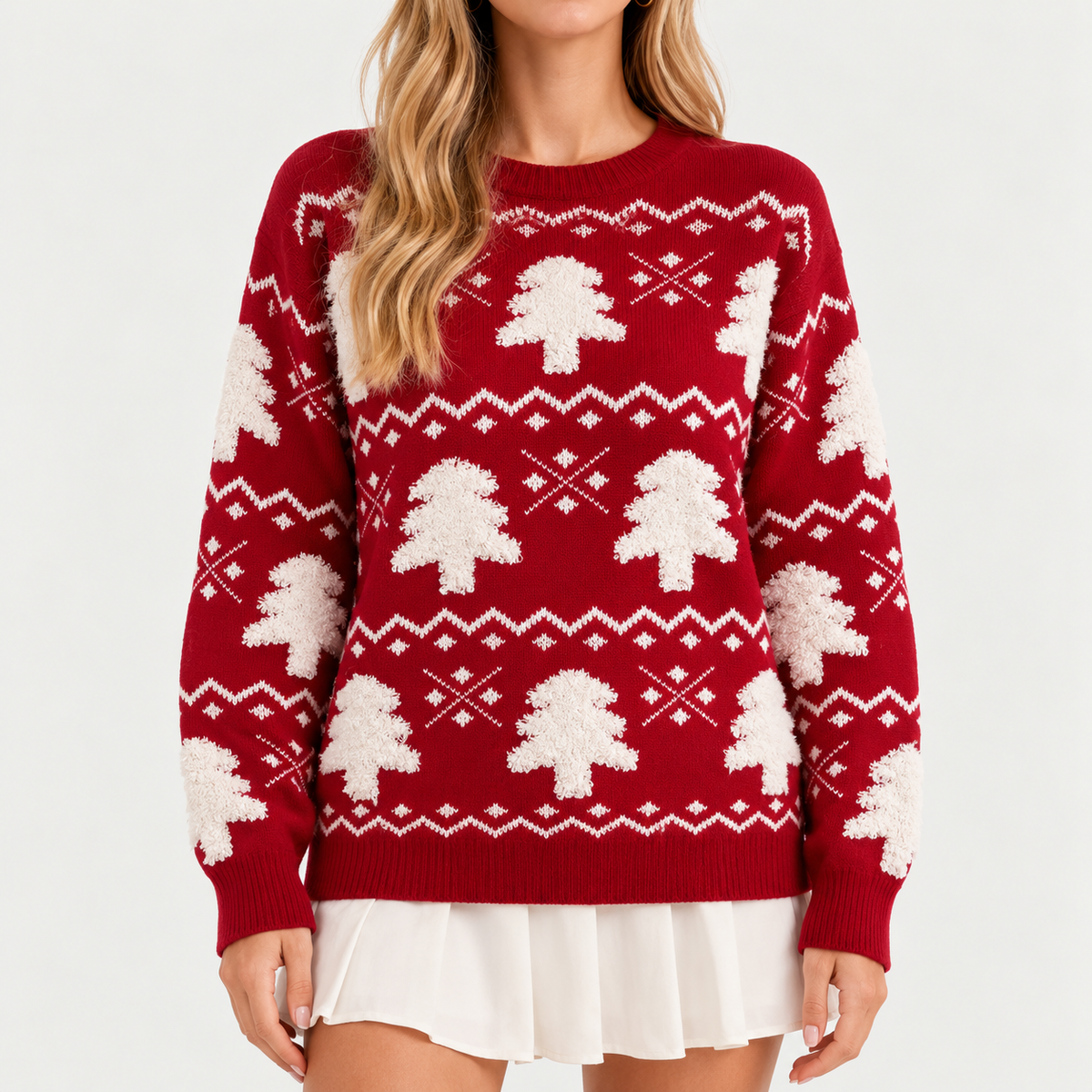 Charissa – Christmas Tree Jacquard Sweater