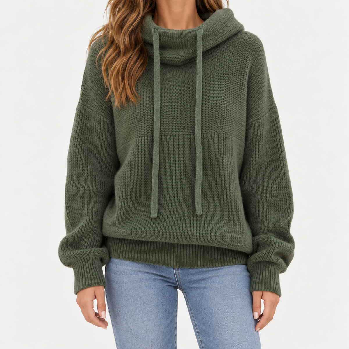 Carla – Oversized Hooded Knit Jumper