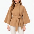 Daisy  - High Collar Belted Cape Jacket