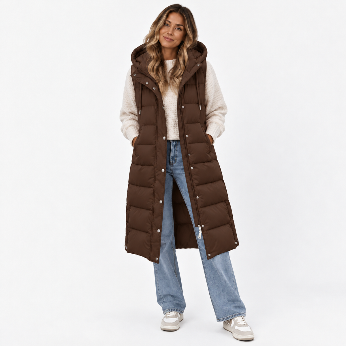 Elowyn - Longline Sleeveless Puffer Vest