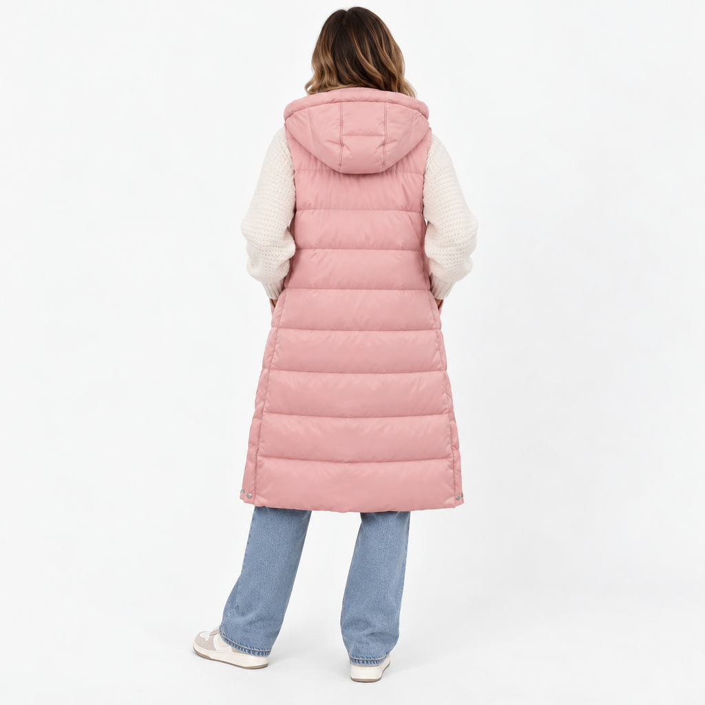 Elowyn - Longline Sleeveless Puffer Vest