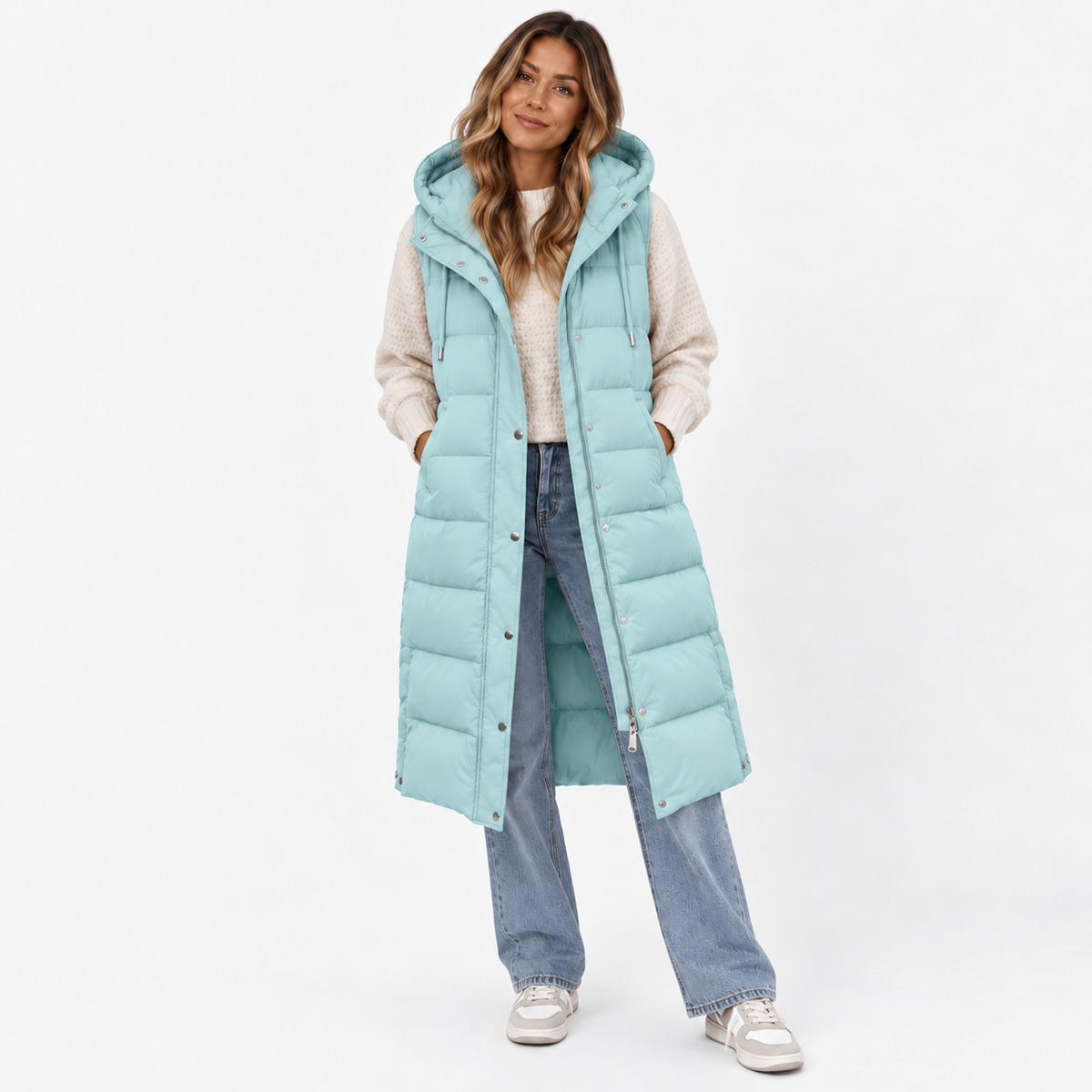 Elowyn - Longline Sleeveless Puffer Vest