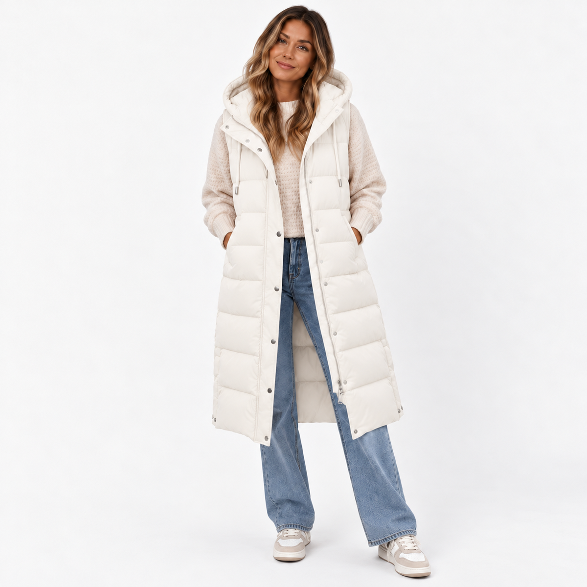 Elowyn - Longline Sleeveless Puffer Vest