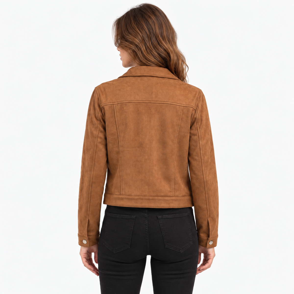 Joanne  - Women's Cropped Button-Up Trucker Jacket