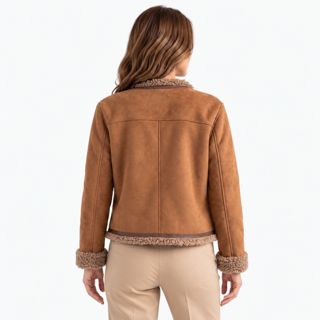 Natasha  - Short Fluffy Button Front Jacket
